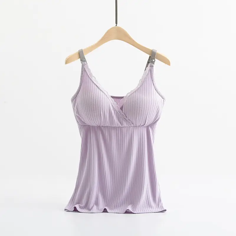 Breastfeeding Sling with Cross-Over Design, Comfortable and Stretchy, Home Nursing Wear, No Need to Wear a Bra, Modal Nursing Top with Optional Breast Pads