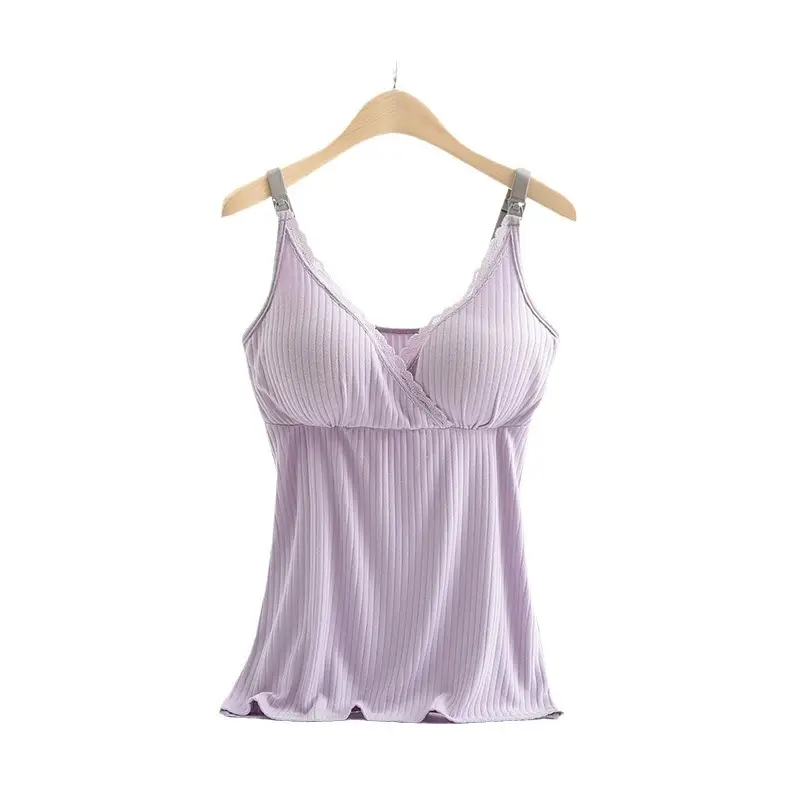 Breastfeeding Sling with Cross-Over Design, Comfortable and Stretchy, Home Nursing Wear, No Need to Wear a Bra, Modal Nursing Top with Optional Breast Pads