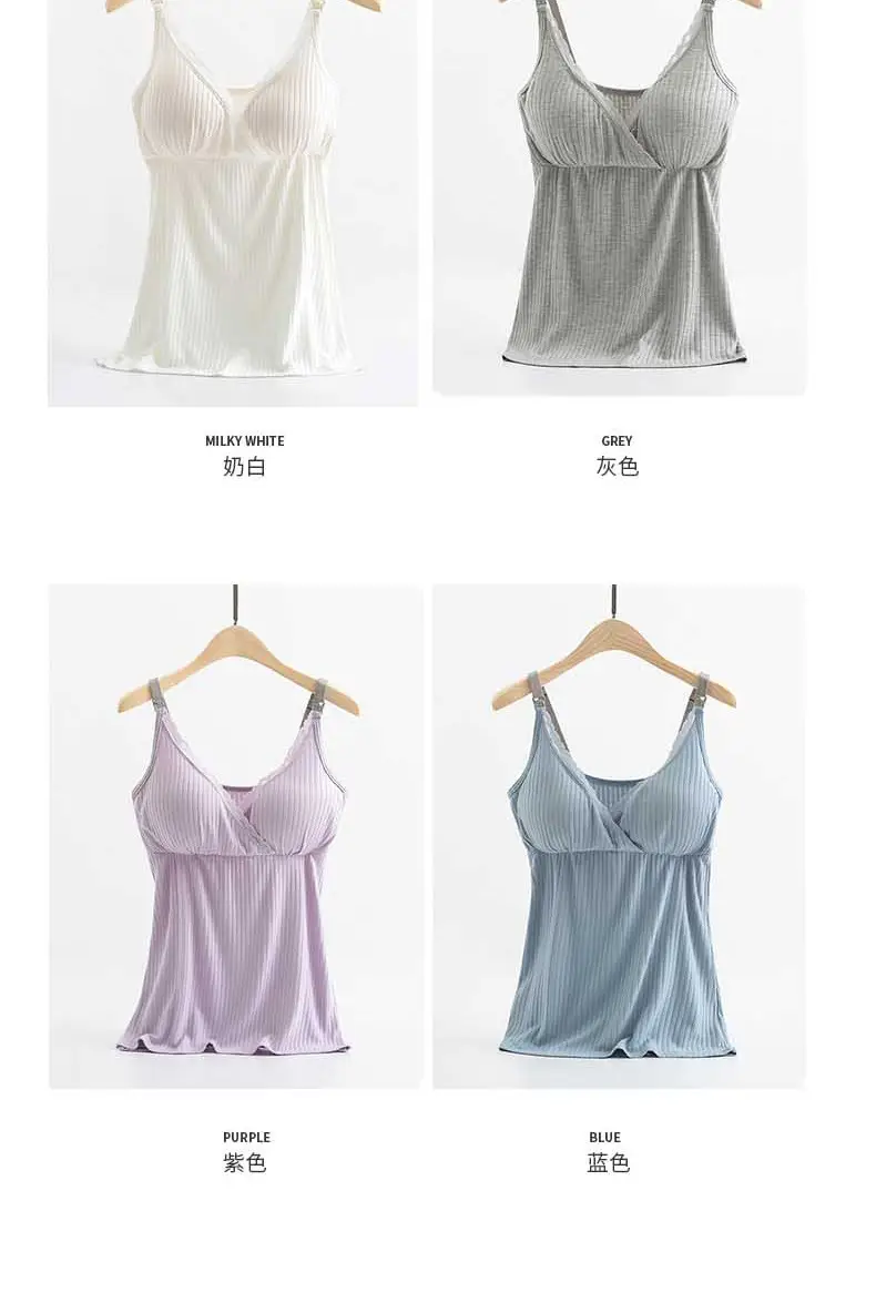 Breastfeeding Sling with Cross-Over Design, Comfortable and Stretchy, Home Nursing Wear, No Need to Wear a Bra, Modal Nursing Top with Optional Breast Pads — feature 11