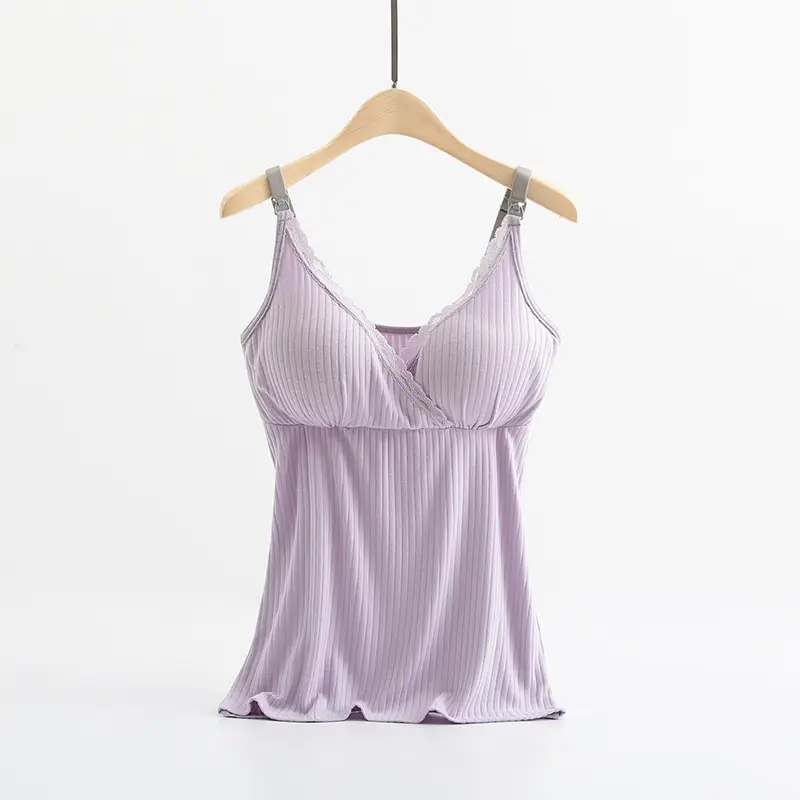 Breastfeeding Sling with Cross-Over Design, Comfortable and Stretchy, Home Nursing Wear, No Need to Wear a Bra, Modal Nursing Top with Optional Breast Pads