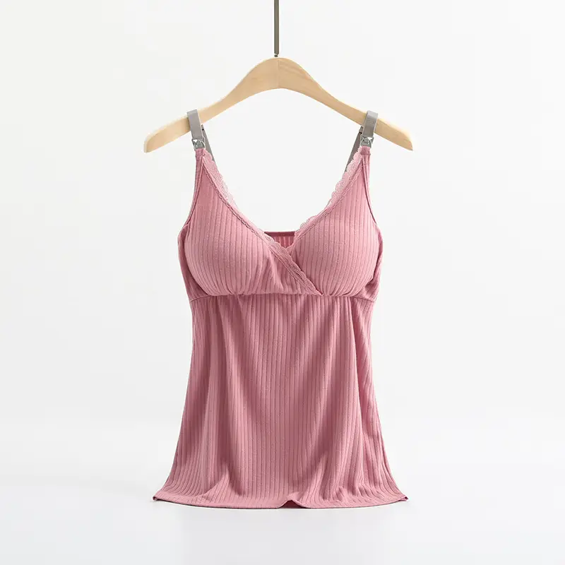 Breastfeeding Sling with Cross-Over Design, Comfortable and Stretchy, Home Nursing Wear, No Need to Wear a Bra, Modal Nursing Top with Optional Breast Pads