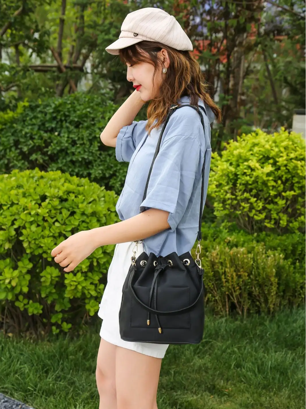 Purple Korean Style Shoulder Crossbody Bag Large Capacity - Image 8