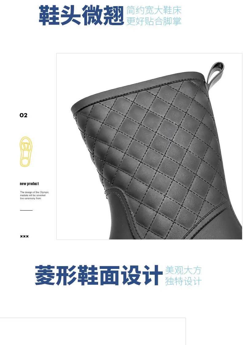 One-time Shaping Women's Middle Tube Non-slip Rain Boots Plastic Waterproof Rain Boots Prellis Outer Wearing Water Shoes Selling Fish Wearing Water Boots — feature 5