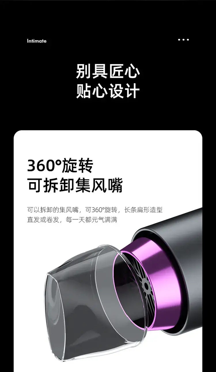 Rotating Folding Hair Dryer with Purple Finish — feature 18