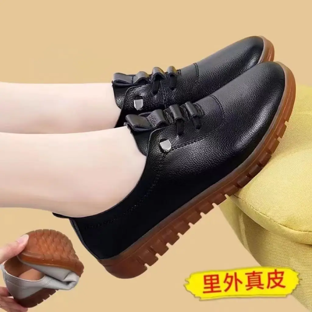 2024 New Spring single-layer shoes middle-aged and elderly non-slip peas shoes mother shoes soft bottom soft surface wholesale one-piece delivery - Image 6