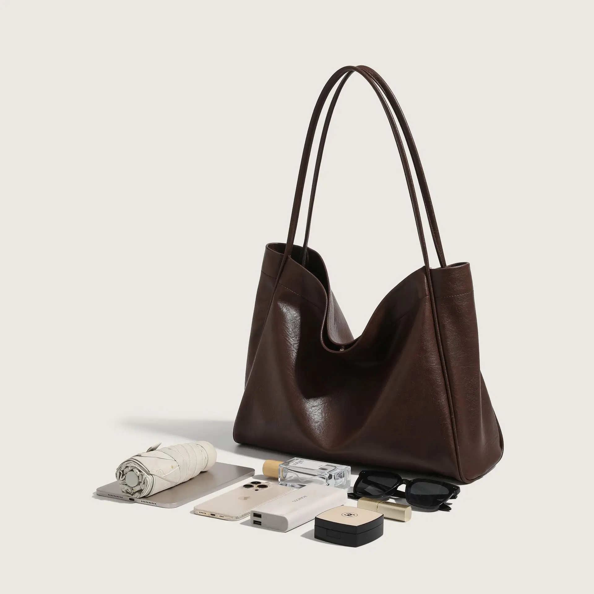 New Women's Black Large Capacity Tote Bag - Image 8