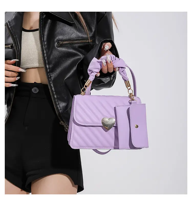 Trendy Heart Lock Bag Women Beige Embossed Shoulder Crossbody — feature 18
