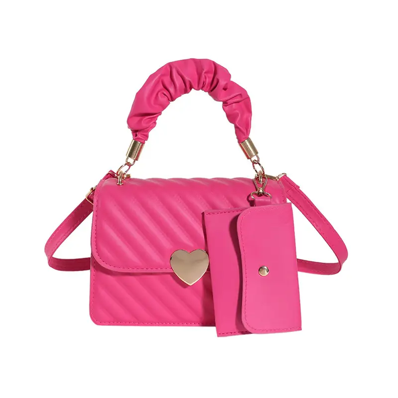 Trendy Heart Lock Bag Women Beige Embossed Shoulder Crossbody - Image 12