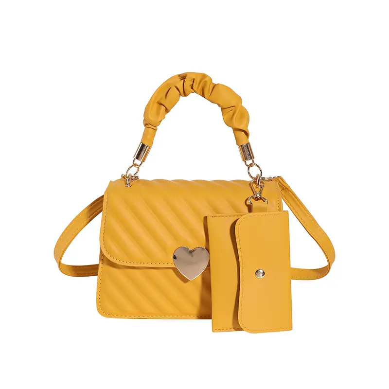 Trendy Heart Lock Bag Women Beige Embossed Shoulder Crossbody - Image 2