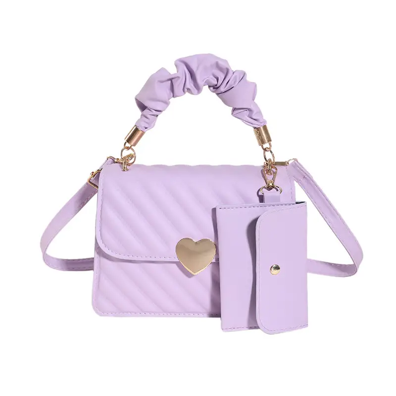 Trendy Heart Lock Bag Women Beige Embossed Shoulder Crossbody - Image 3
