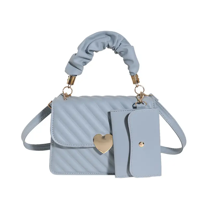 Trendy Heart Lock Bag Women Beige Embossed Shoulder Crossbody - Image 6