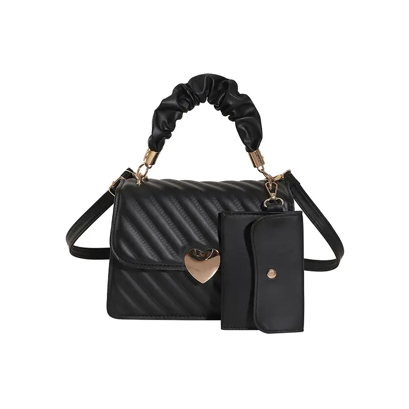 Trendy Heart Lock Bag Women Beige Embossed Shoulder Crossbody - Image 7