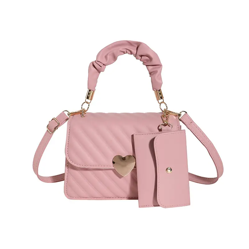 Trendy Heart Lock Bag Women Beige Embossed Shoulder Crossbody - Image 8