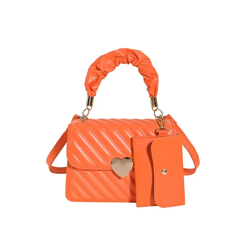 Trendy Heart Lock Bag Women Beige Embossed Shoulder Crossbody - Image 9