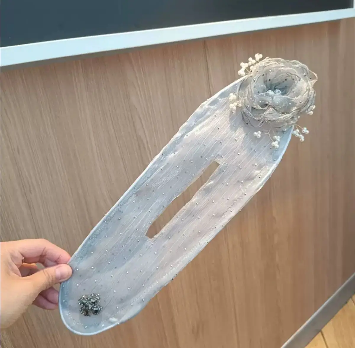 Silver gray hair iron