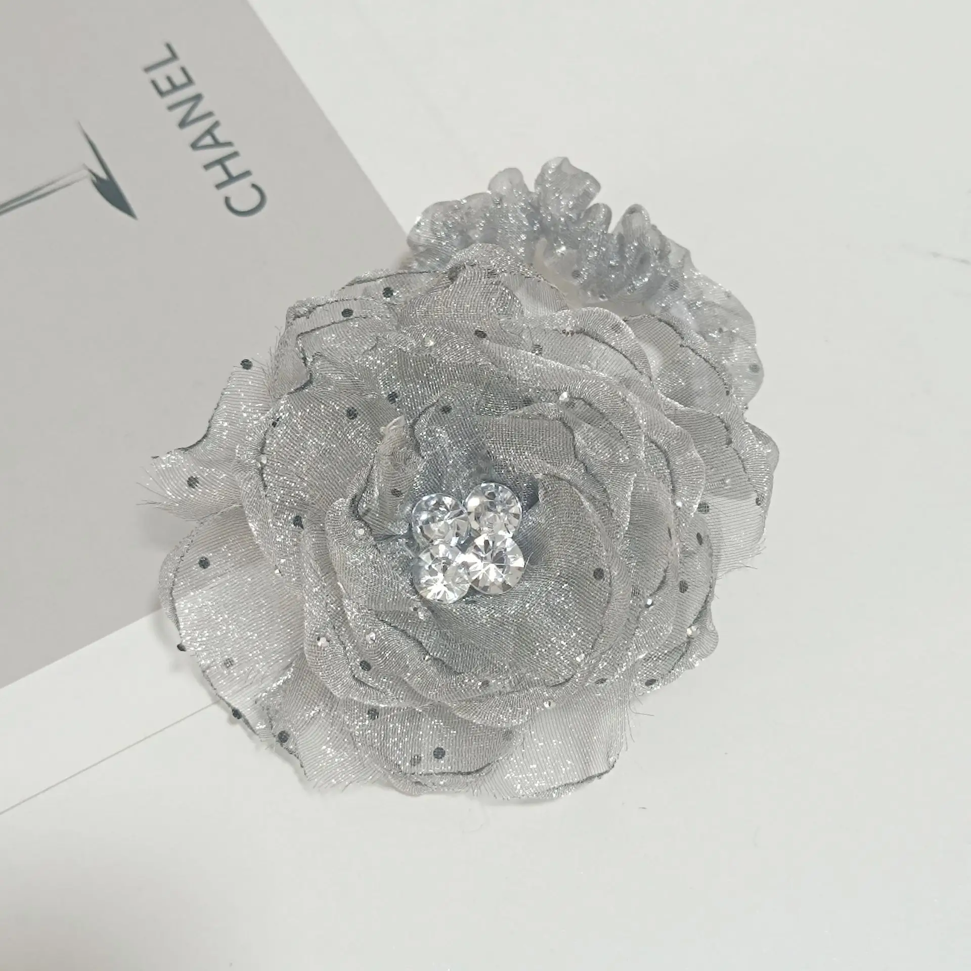 Silver gray hair ring