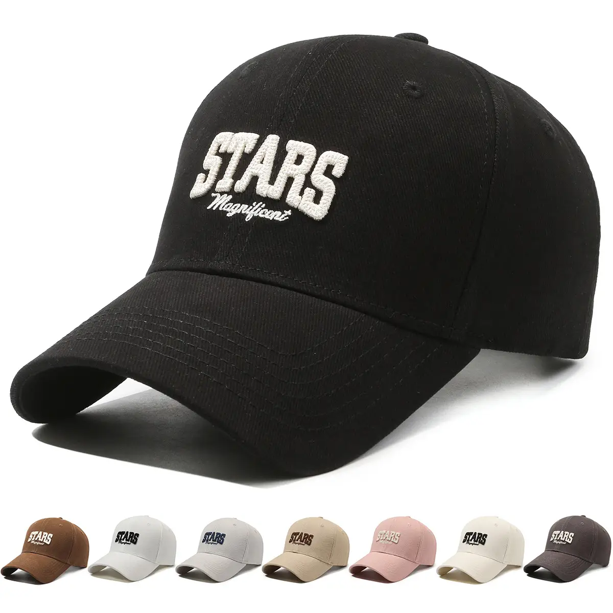 White Starry Night Embroidered Baseball Cap for Men Women - Image 5