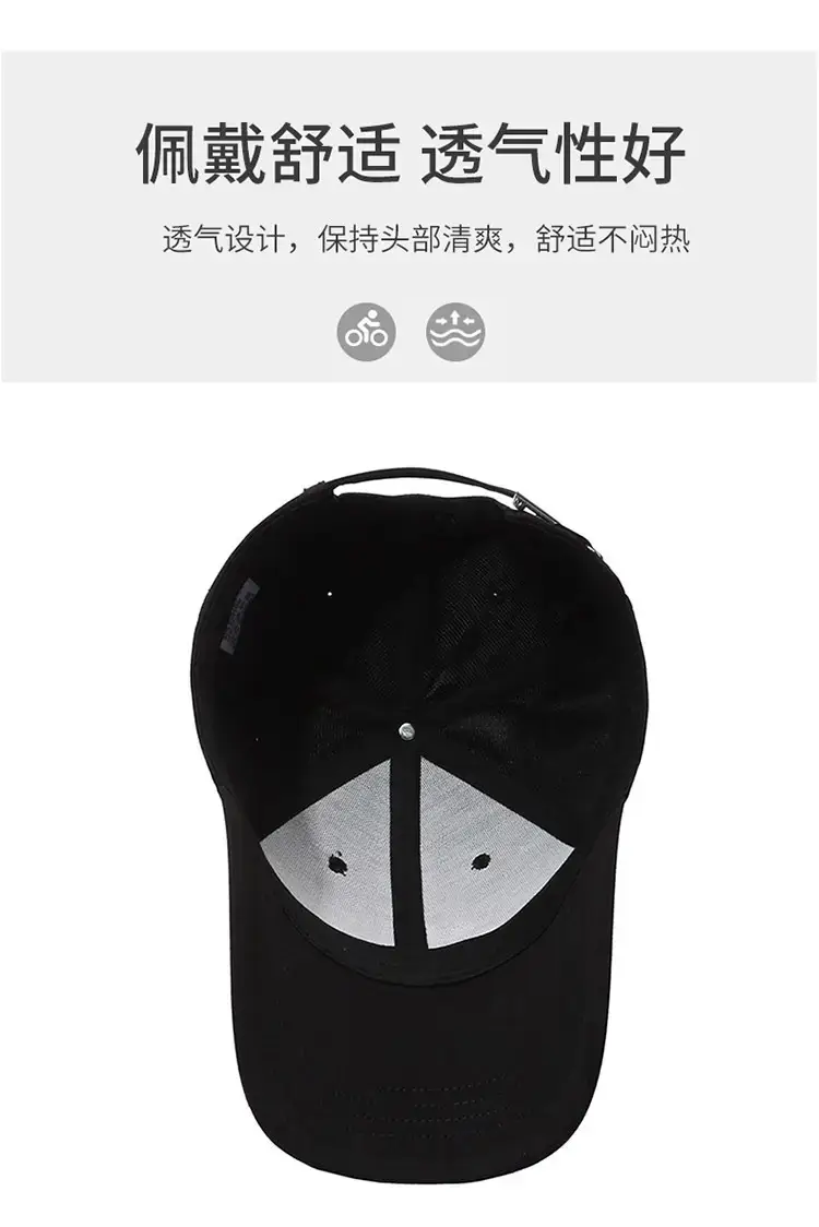 Black Baseball Cap for Men Women Casual Fit — feature 5