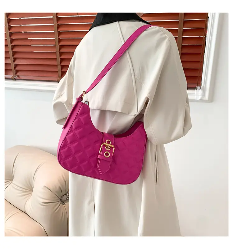 Black Rhombus Embroidery Shoulder Bag for Women — feature 21