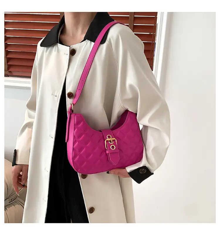 Black Rhombus Embroidery Shoulder Bag for Women — feature 22