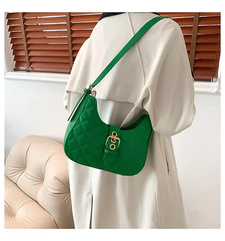 Black Rhombus Embroidery Shoulder Bag for Women — feature 23