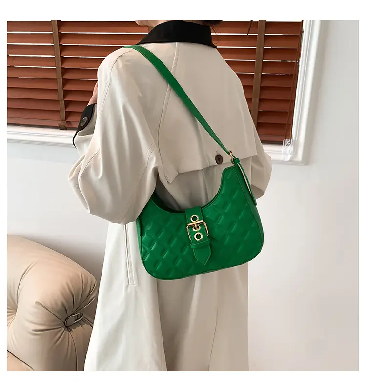 Black Rhombus Embroidery Shoulder Bag for Women — feature 24