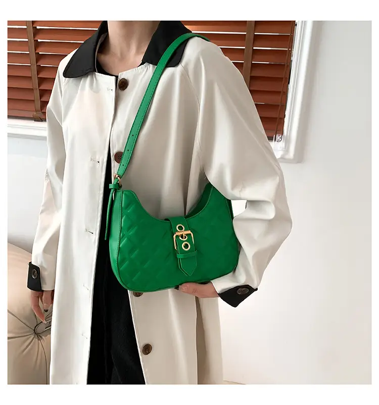 Black Rhombus Embroidery Shoulder Bag for Women — feature 25