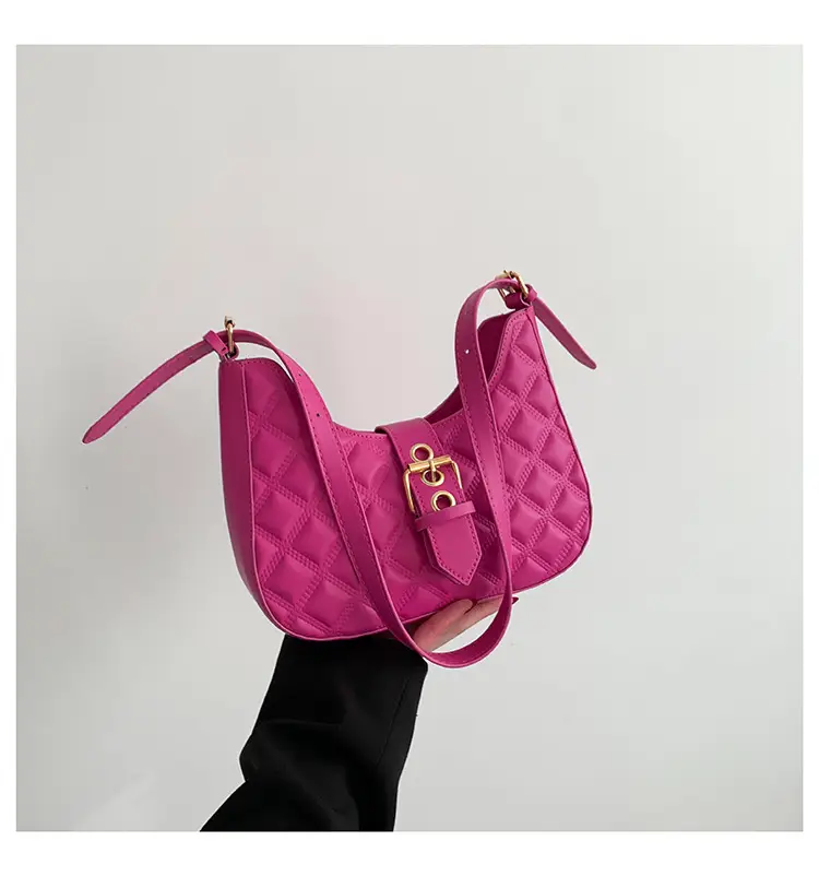 Black Rhombus Embroidery Shoulder Bag for Women — feature 27