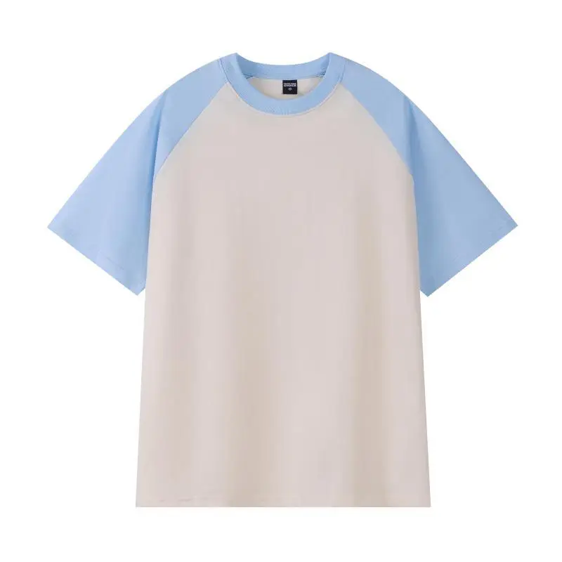 Spring 260g Cotton Raglan Sleeve T-Shirt Navy Pink - Image 9