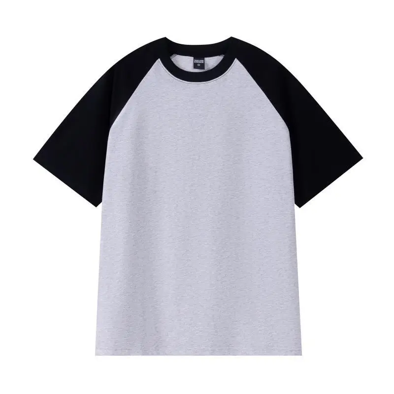 Spring 260g Cotton Raglan Sleeve T-Shirt Navy Pink - Image 4