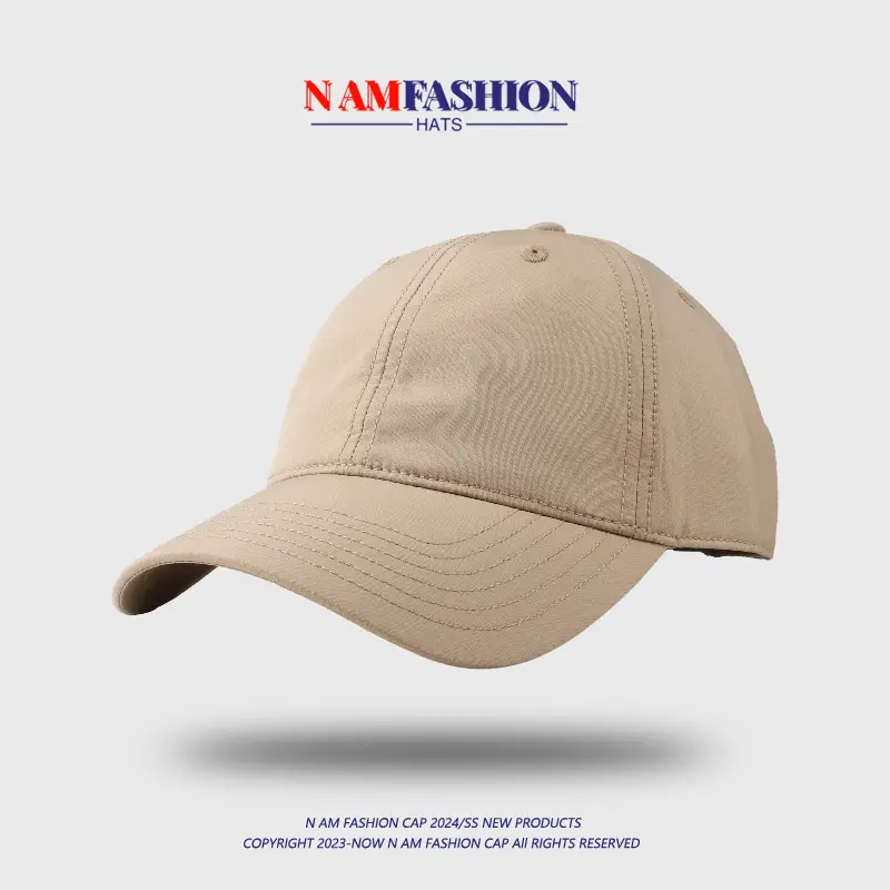 Women Beige Baseball Cap No Back Wide Brim - Image 11