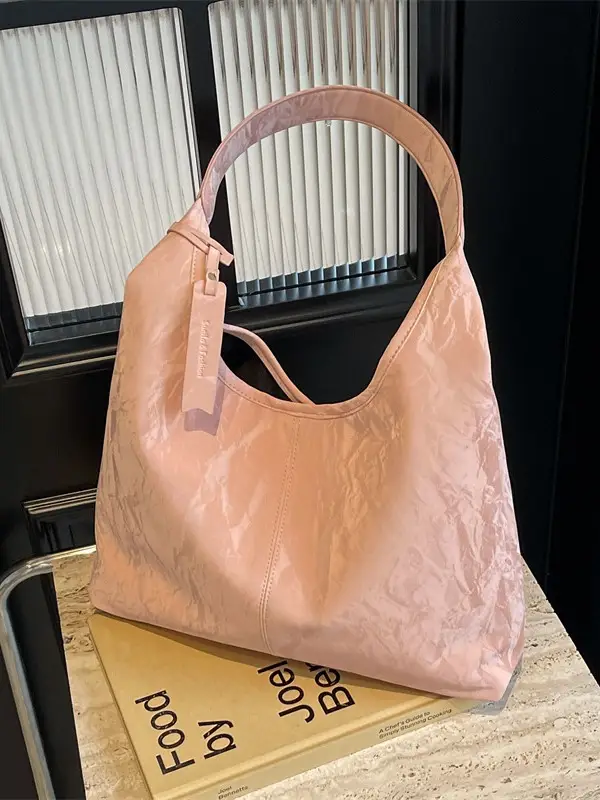 Women's Ivory Leather Tote Bag Large Capacity Shoulder Bag - Image 6
