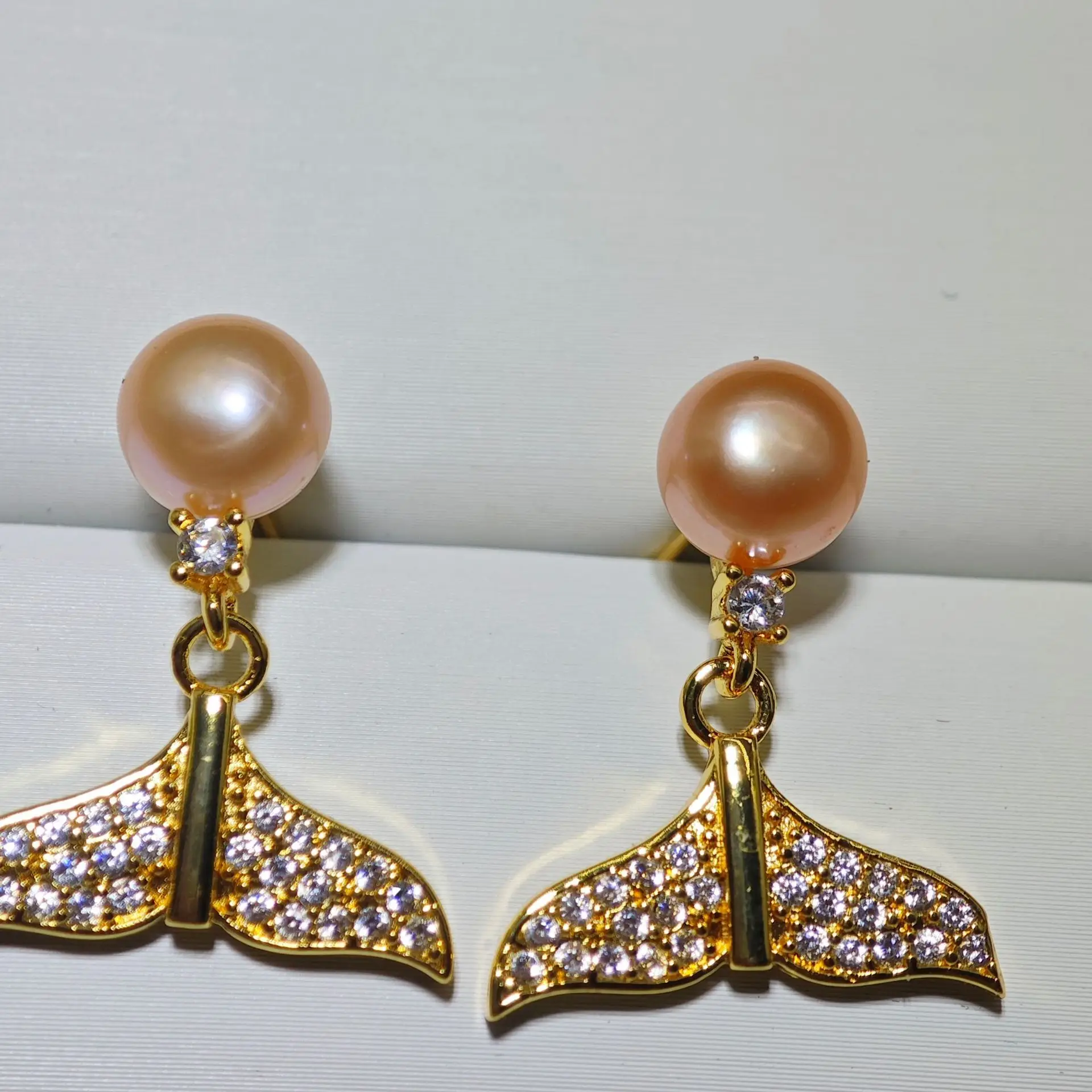 S925 Pearl Butterfly Earrings Fishtail Design - Image 6