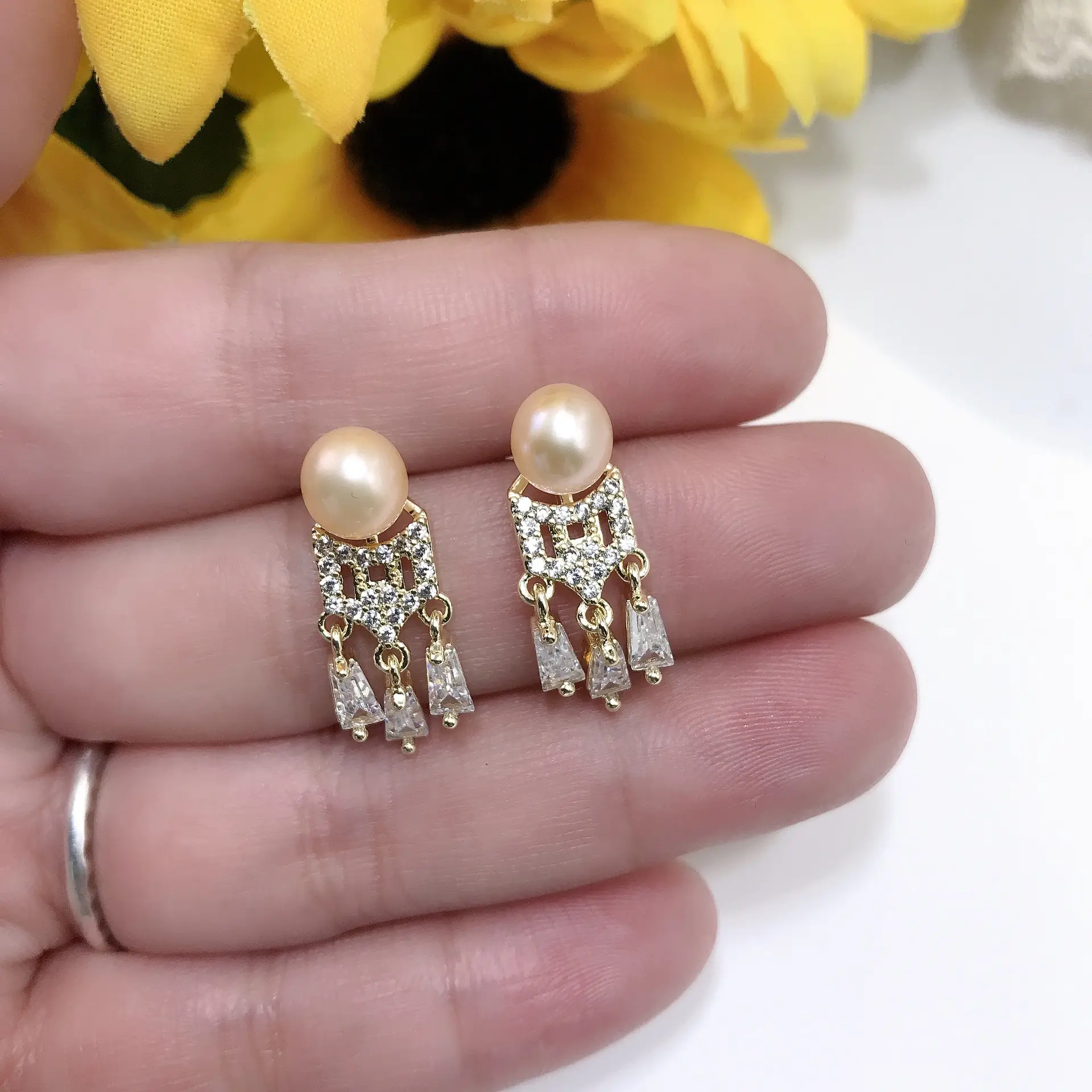 S925 Pearl Butterfly Earrings Fishtail Design - Image 9