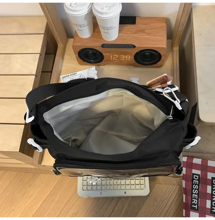 Beige Messenger Bag for Men Large Capacity Sports Shoulder Bag — feature 50