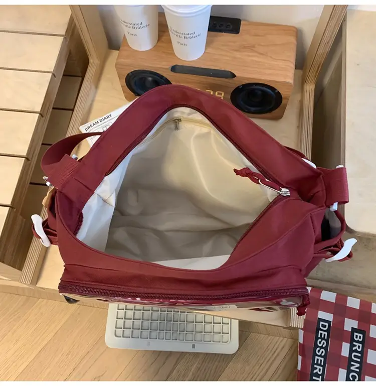 Beige Messenger Bag for Men Large Capacity Sports Shoulder Bag — feature 53