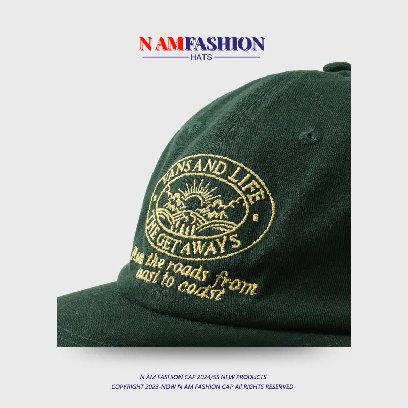 2024 Green Flat Brim Retro Baseball Cap Men Women — feature 12