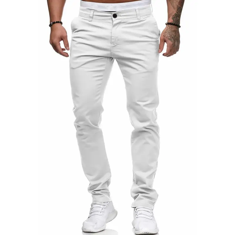 Men's Slim Fit Pink Casual Trousers Spring Autumn - Image 16