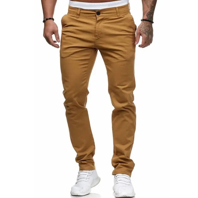 Men's Slim Fit Pink Casual Trousers Spring Autumn - Image 18