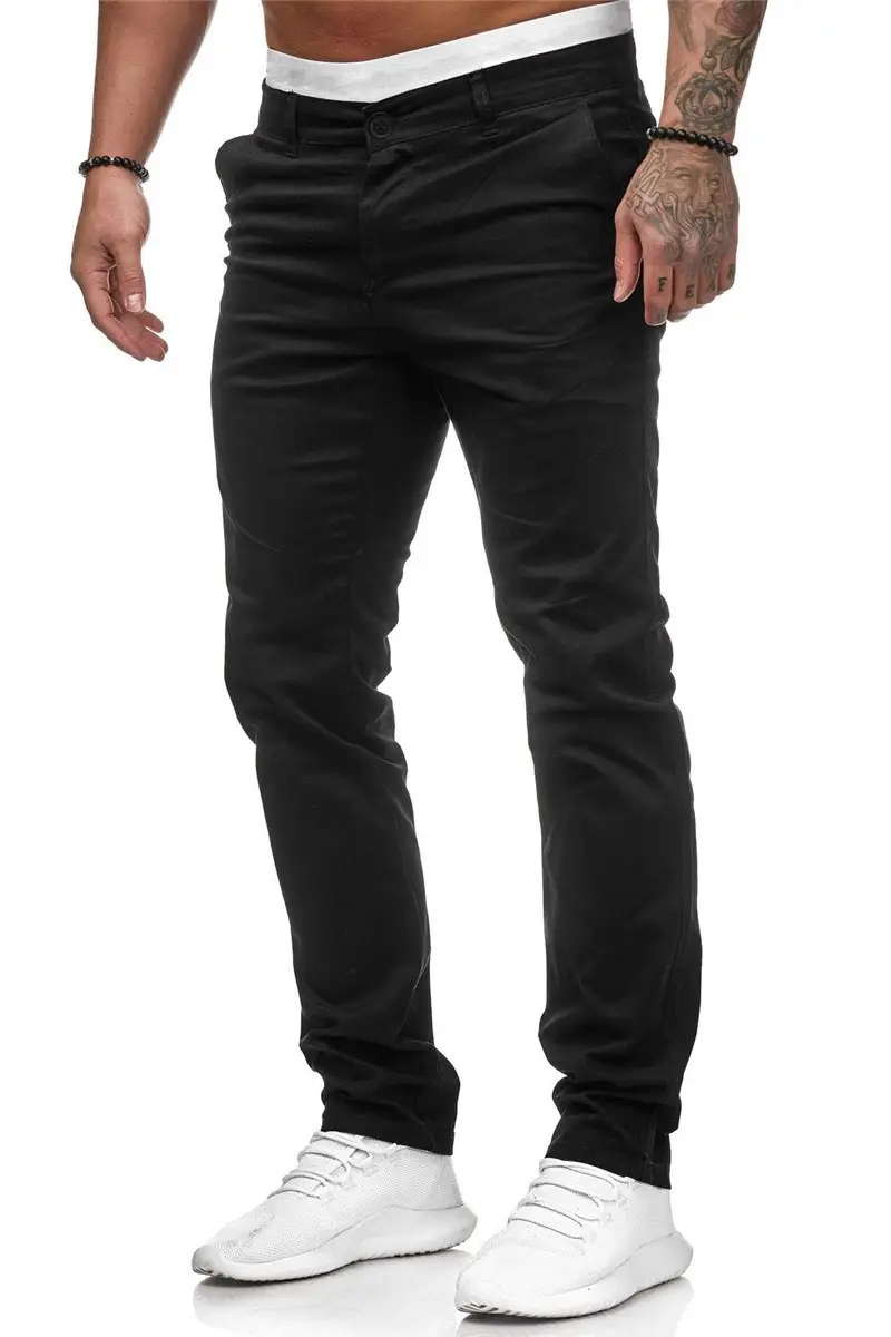 Men's Slim Fit Pink Casual Trousers Spring Autumn — feature 14