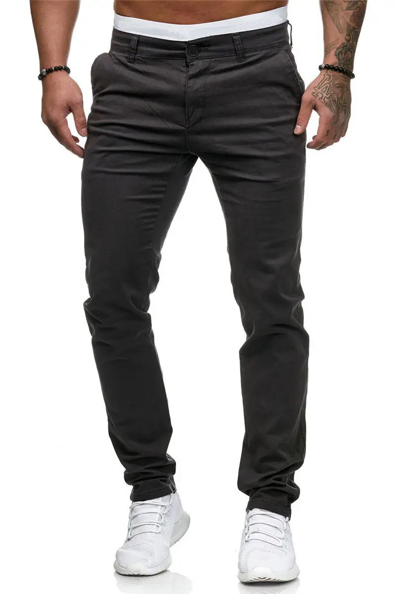 Men's Slim Fit Pink Casual Trousers Spring Autumn — feature 19