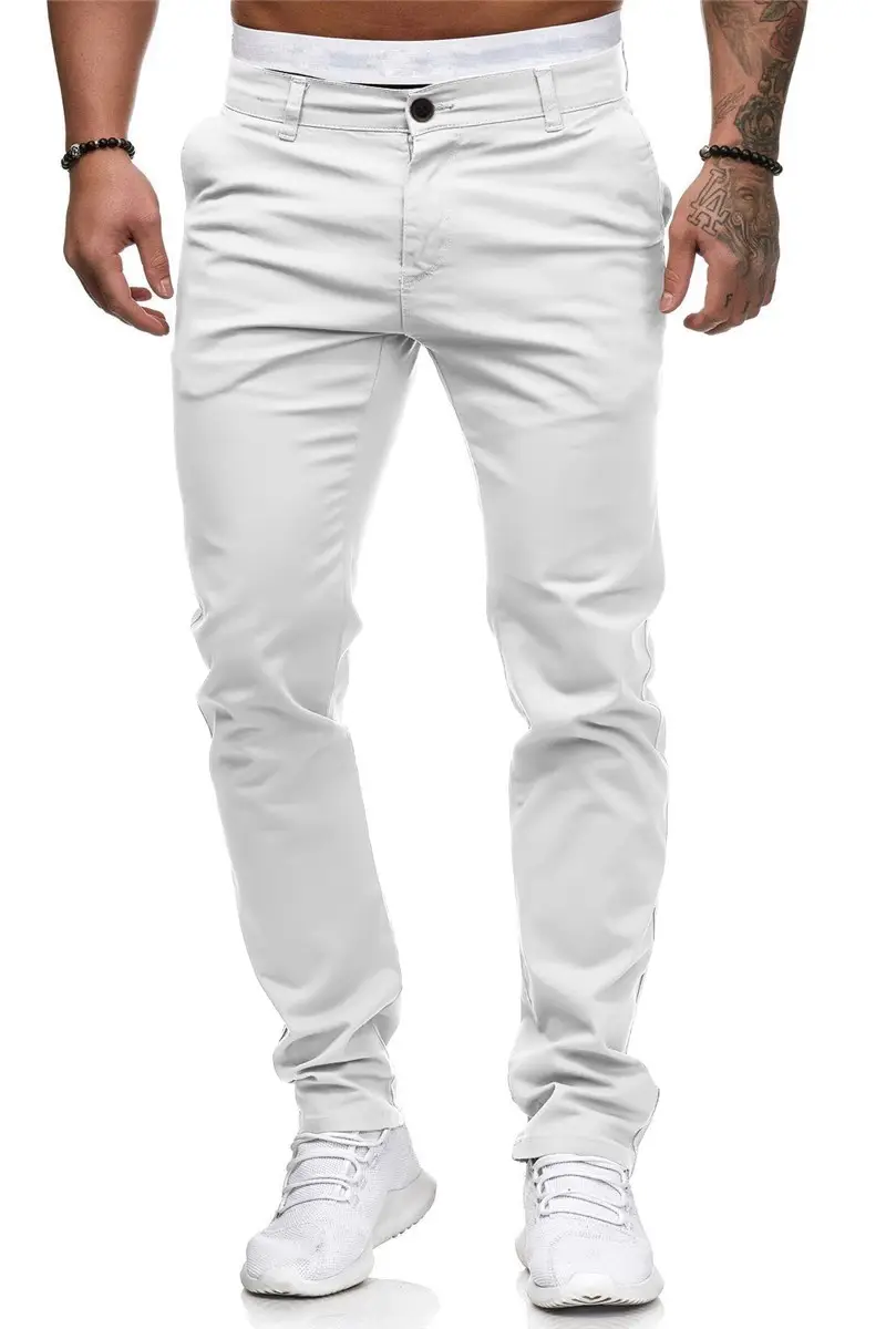 Men's Slim Fit Pink Casual Trousers Spring Autumn — feature 2