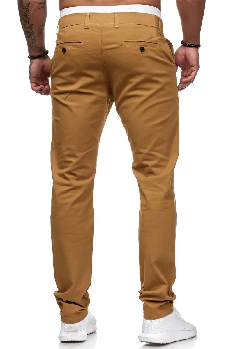 Men's Slim Fit Pink Casual Trousers Spring Autumn — feature 23