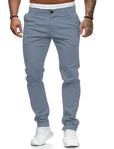 Men's Slim Fit Pink Casual Trousers Spring Autumn — feature 26