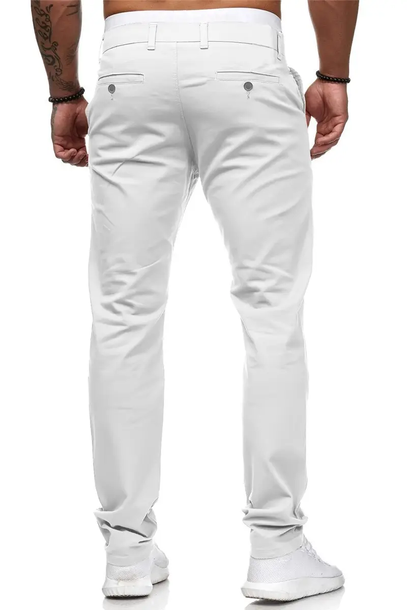 Men's Slim Fit Pink Casual Trousers Spring Autumn — feature 4