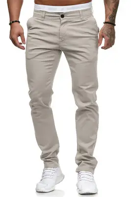 Men's Slim Fit Pink Casual Trousers Spring Autumn — feature 5