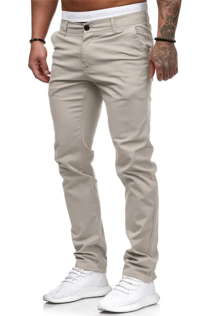Men's Slim Fit Pink Casual Trousers Spring Autumn — feature 6