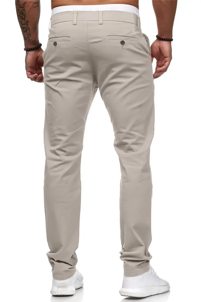 Men's Slim Fit Pink Casual Trousers Spring Autumn — feature 7