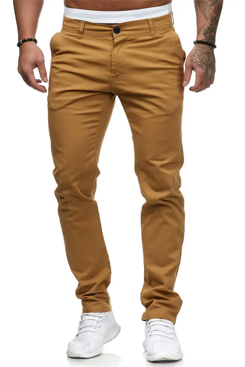 Men's Slim Fit Pink Casual Trousers Spring Autumn — feature 8