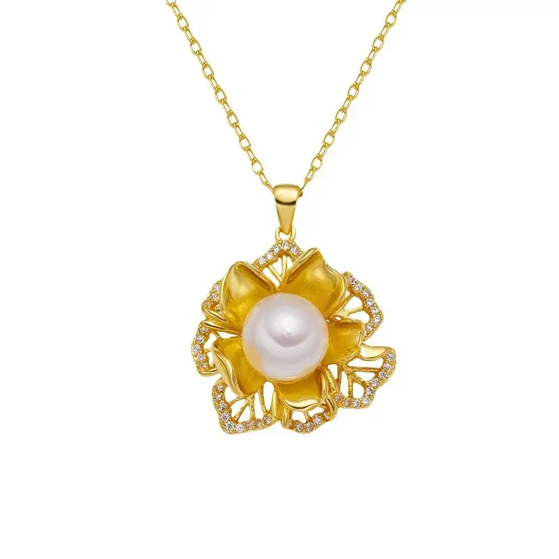 2024 Pearl Pendant with Retro Flower Design - Image 5